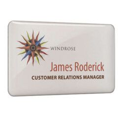 DOMED METAL NAME BADGE